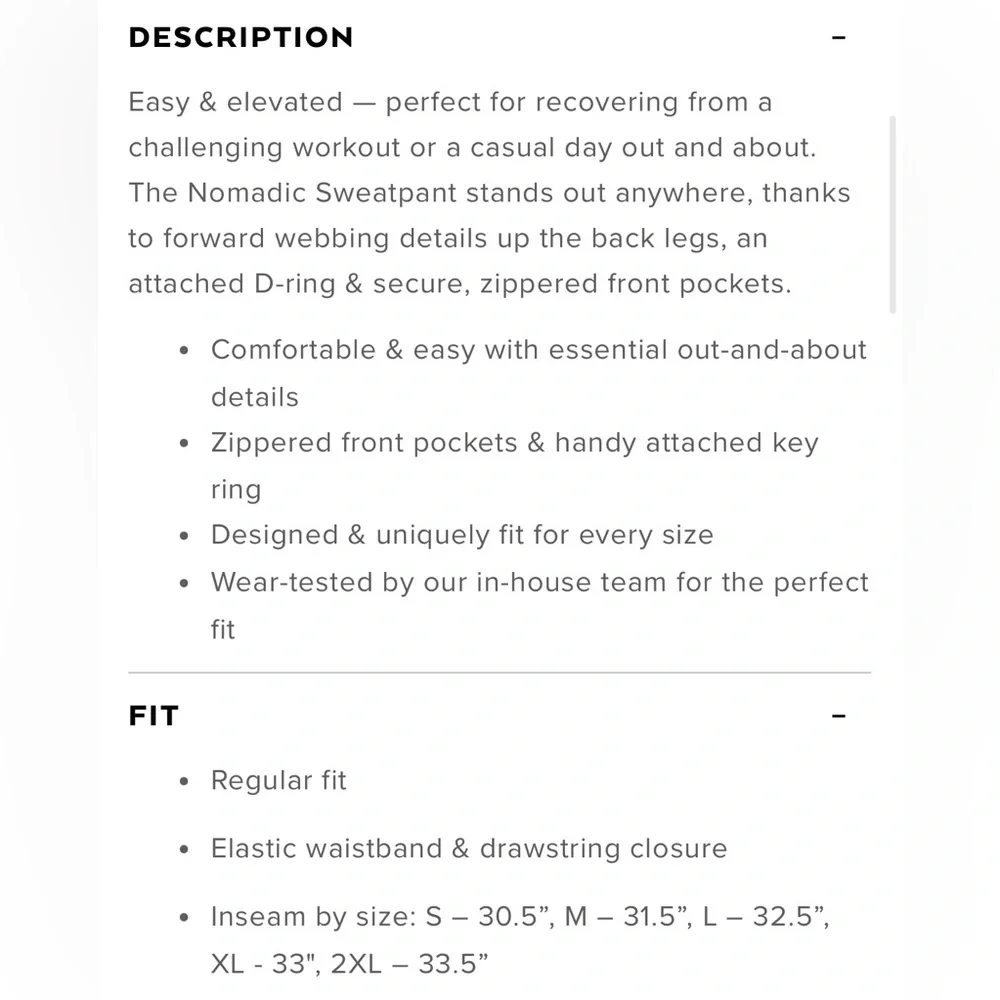 NWT Alo Yoga Nomadic Sweatpants in Black Front & Back Pockets Size S - Picture 15 of 16